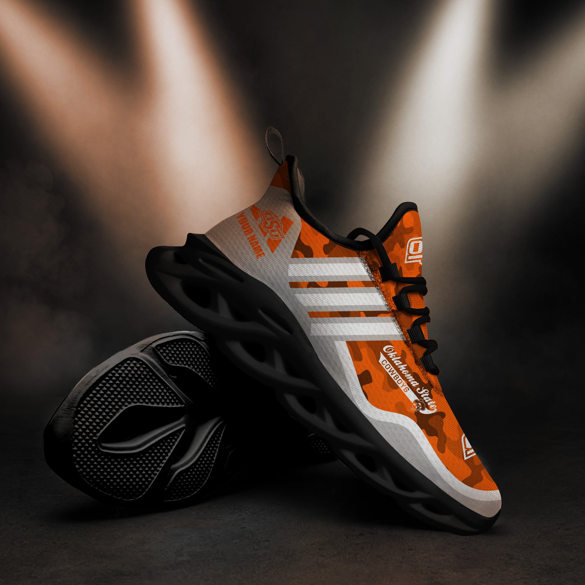 Oklahoma State Cowboys Black Max Soul Shoes 2026 Versions Custom Name 466