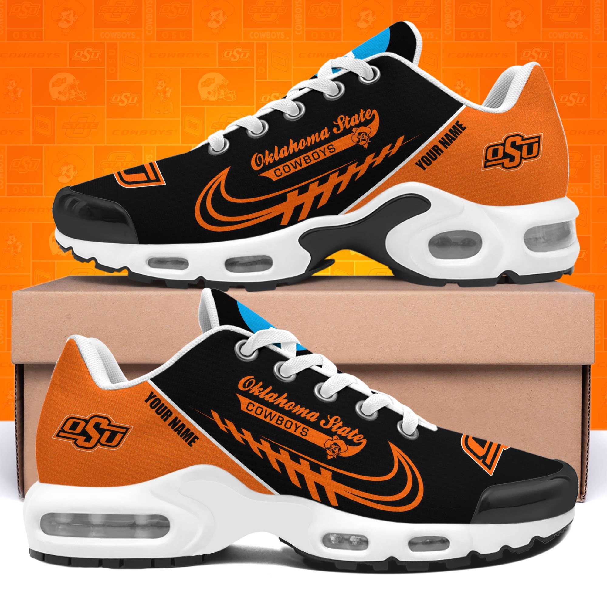 Oklahoma State Cowboys TN Shoes Custom Your Name 514