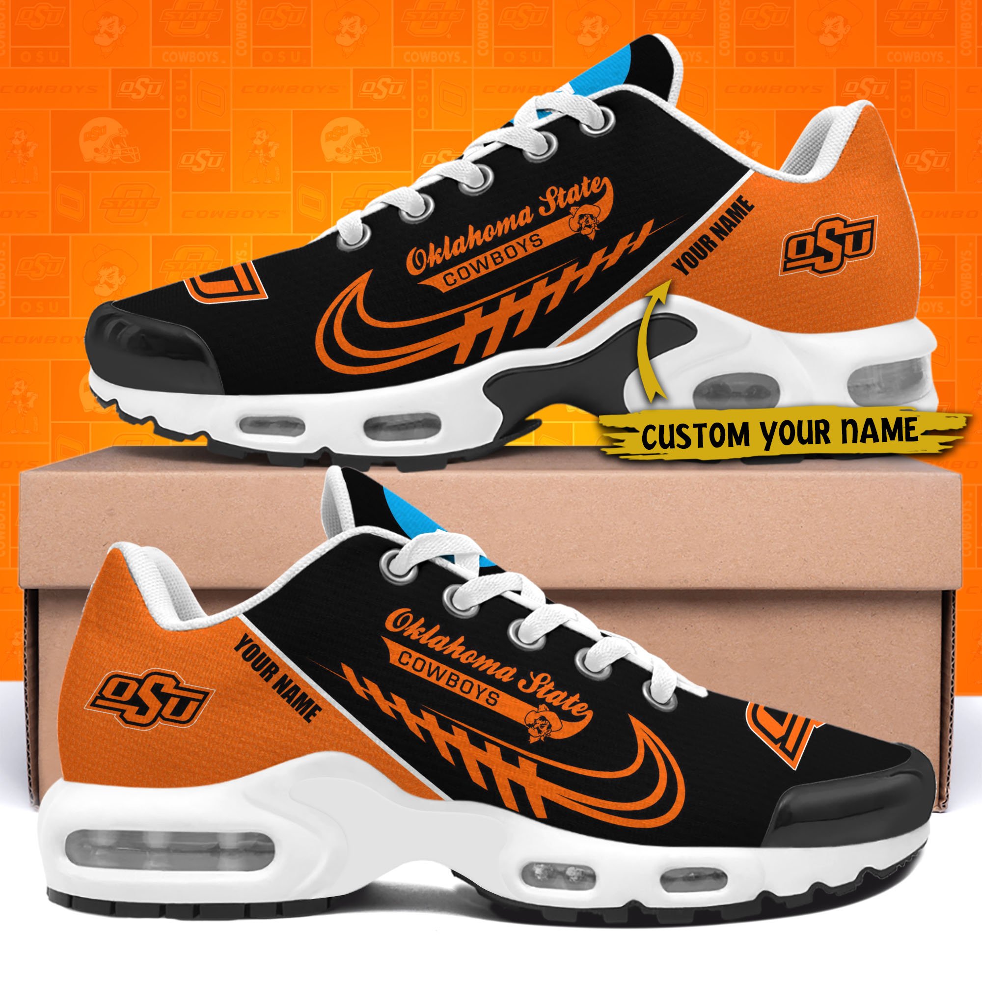 Oklahoma State Cowboys TN Shoes Custom Your Name 514