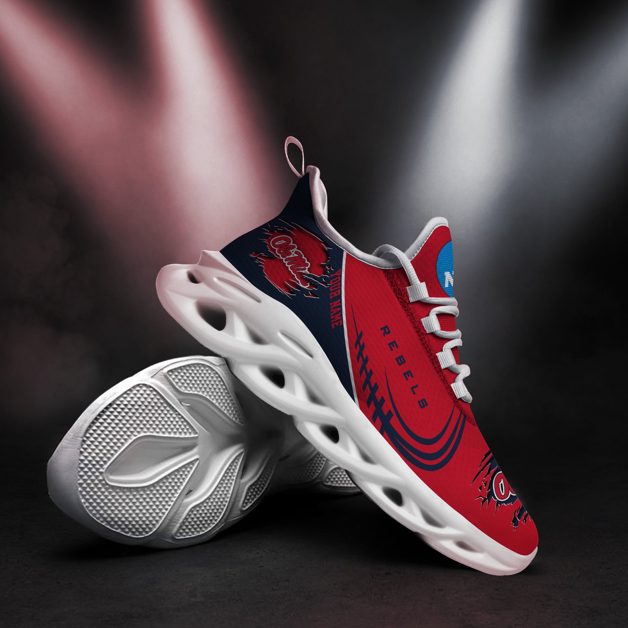 Ole Miss Rebels Black Max Soul Shoes 2026 Versions Custom Name 016