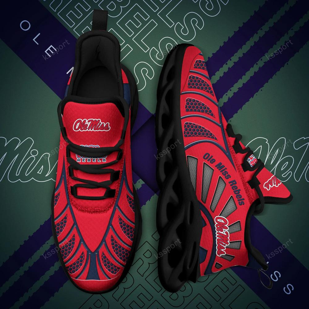 Ole Miss Rebels Max Soul Clunky, Black And White Running Shoes