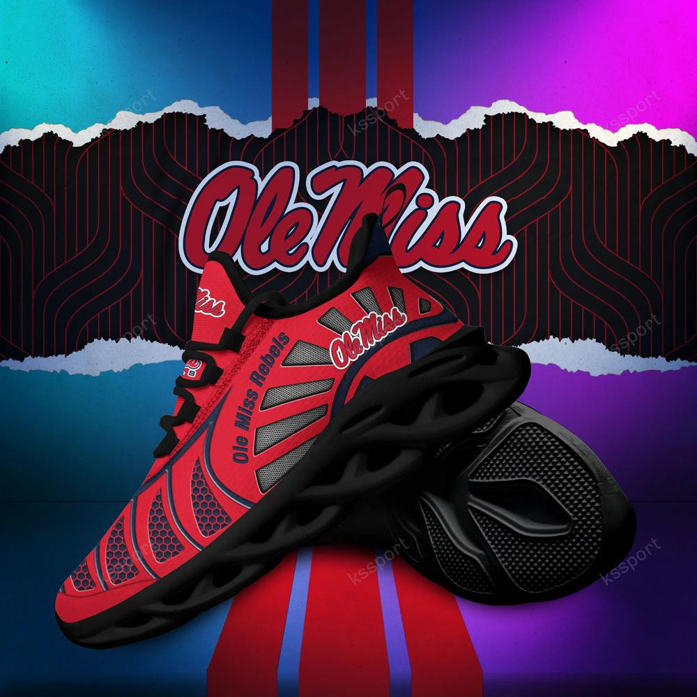 Ole Miss Rebels Max Soul Clunky, Black And White Running Shoes
