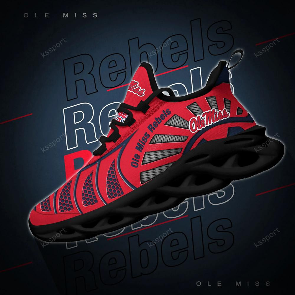 Ole Miss Rebels Max Soul Clunky, Black And White Running Shoes