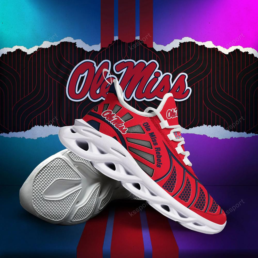 Ole Miss Rebels Max Soul Clunky, Black And White Running Shoes