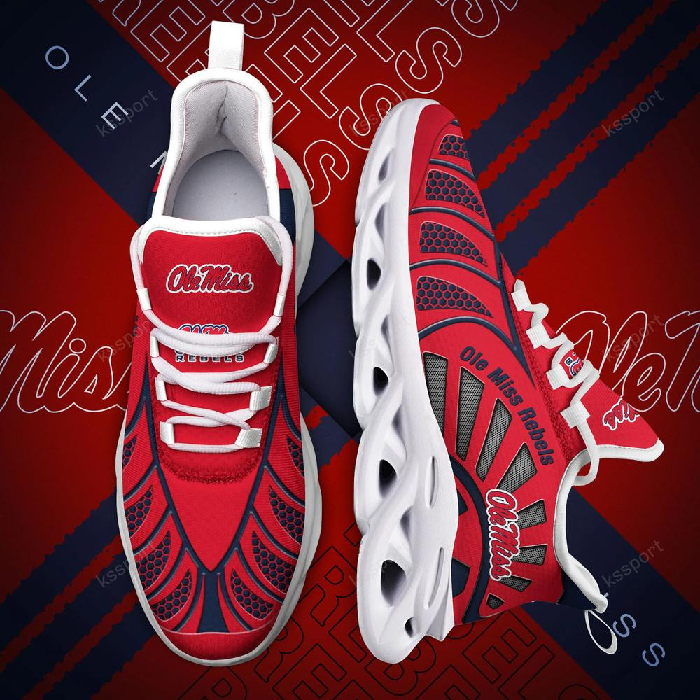 Ole Miss Rebels Max Soul Clunky, Black And White Running Shoes