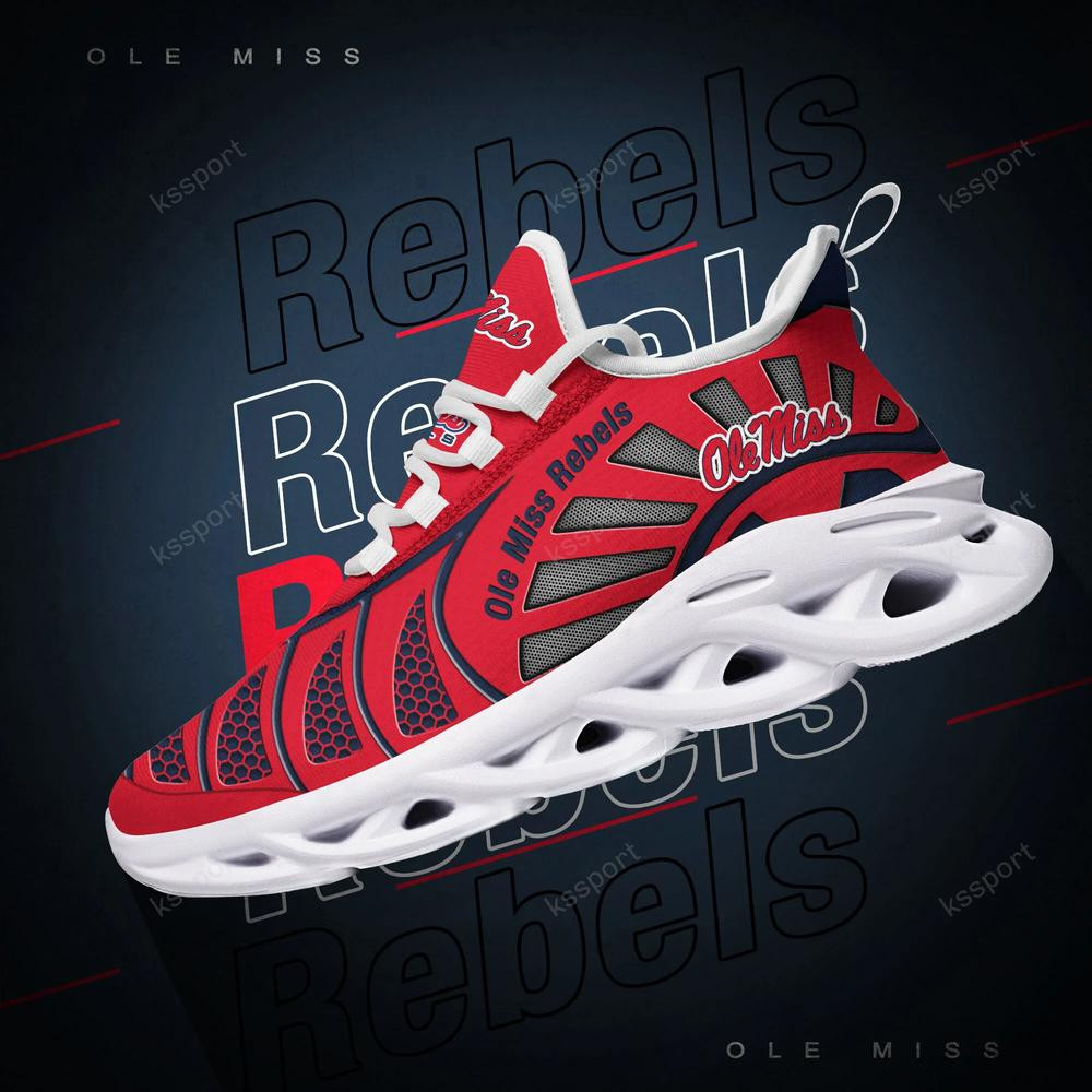 Ole Miss Rebels Max Soul Clunky, Black And White Running Shoes