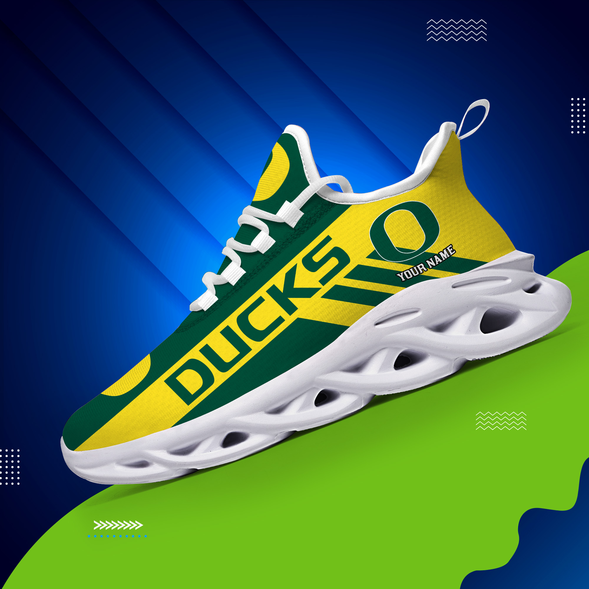 Oregon Ducks Custom Name PERSONALIZED MAX SOUL SHOES DS004