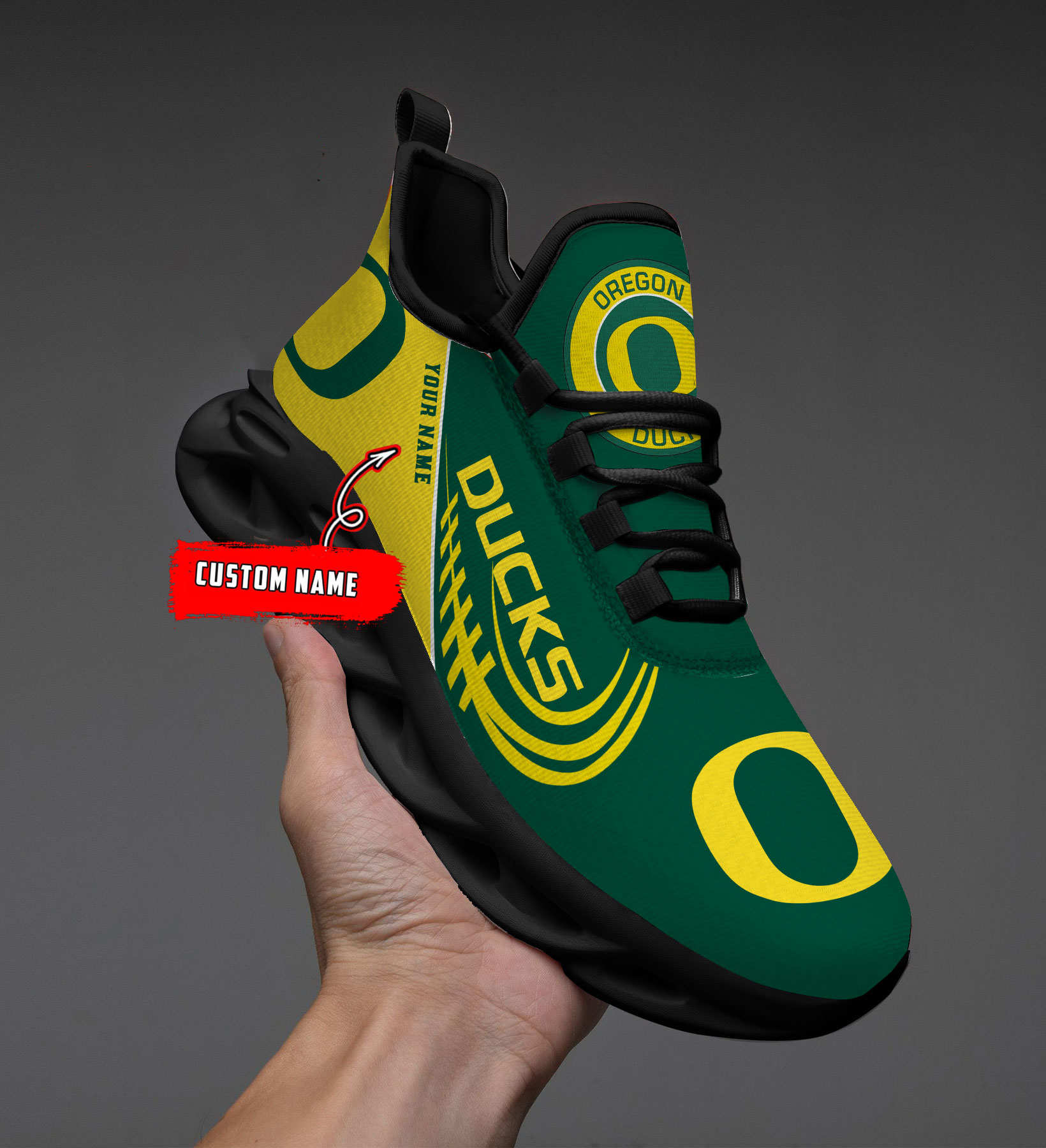 Oregon Ducks PERSONALIZED MAX SOUL SHOES T1