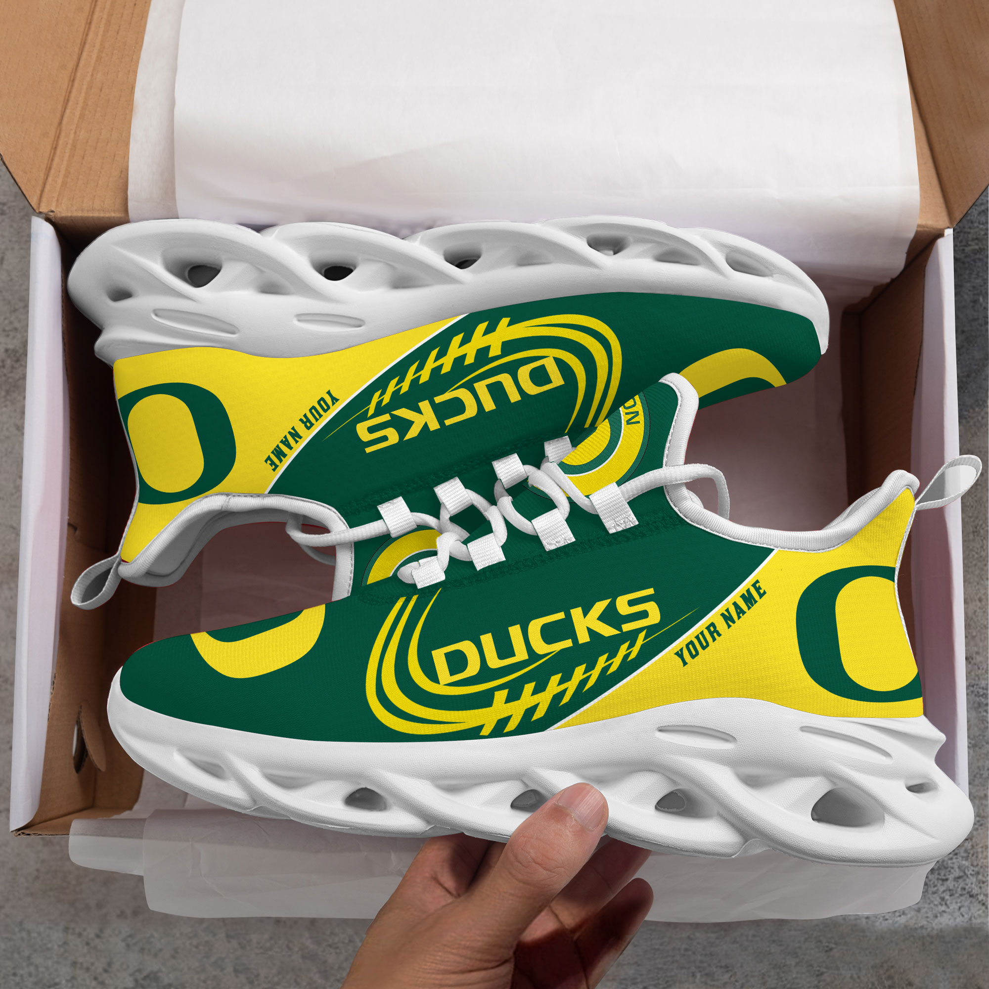 Oregon Ducks PERSONALIZED MAX SOUL SHOES T1