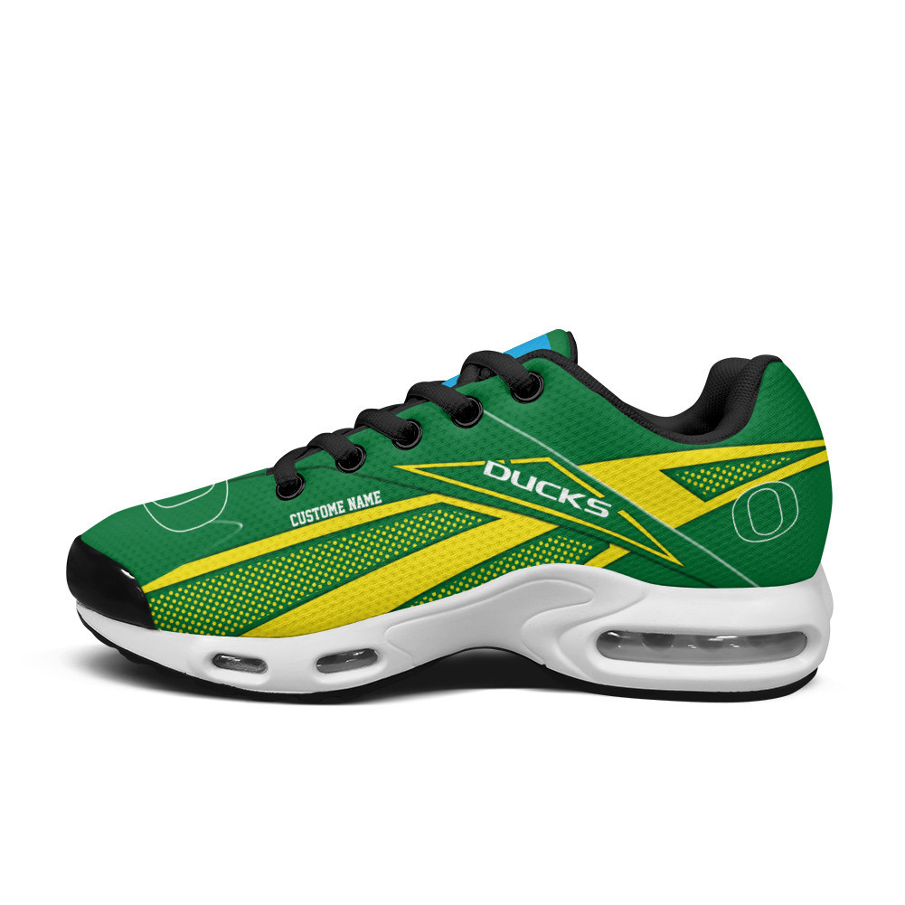 Oregon Ducks Personalized Name Team Colors Supersonic Line Pattern TN Air Max Shoes Air Cushion Sneakers
