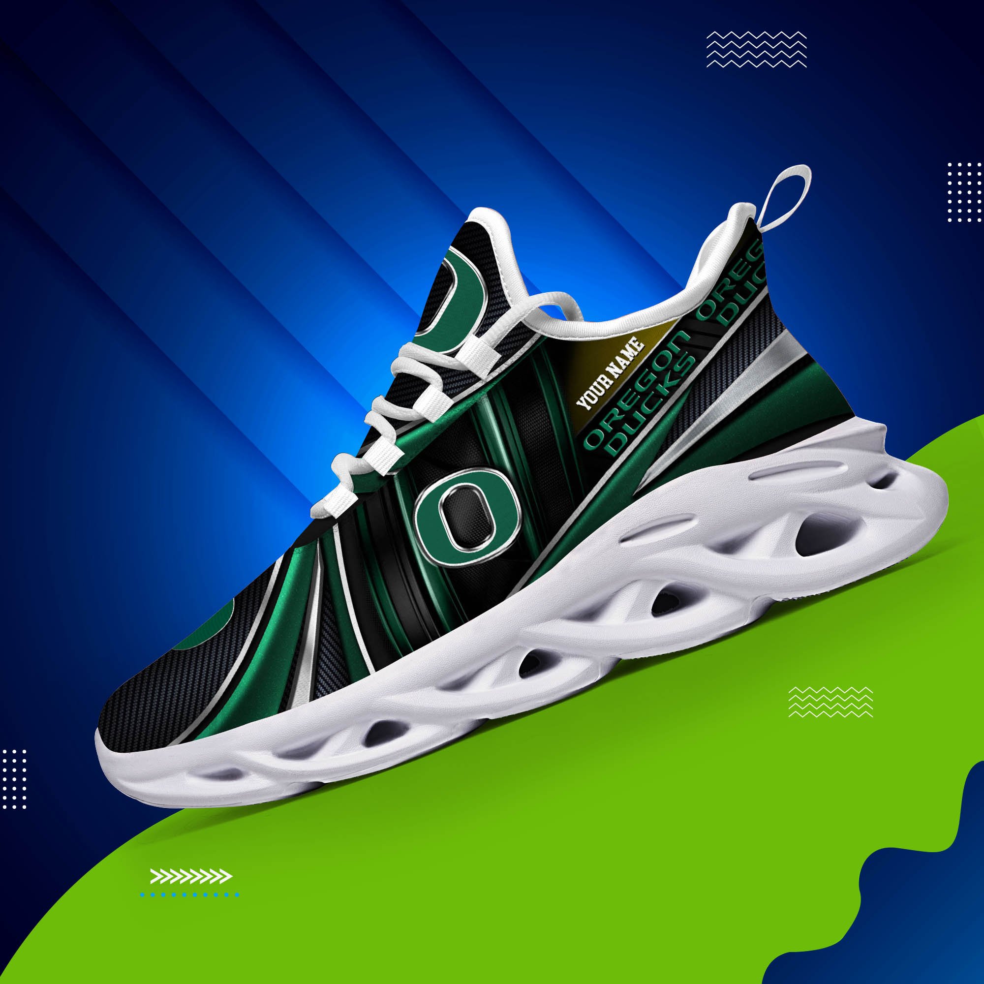 Oregon Ducks White C Sneakers 2026 Version Personalized Your Name, Sport Team Sneakers, Sport Gifts PH892