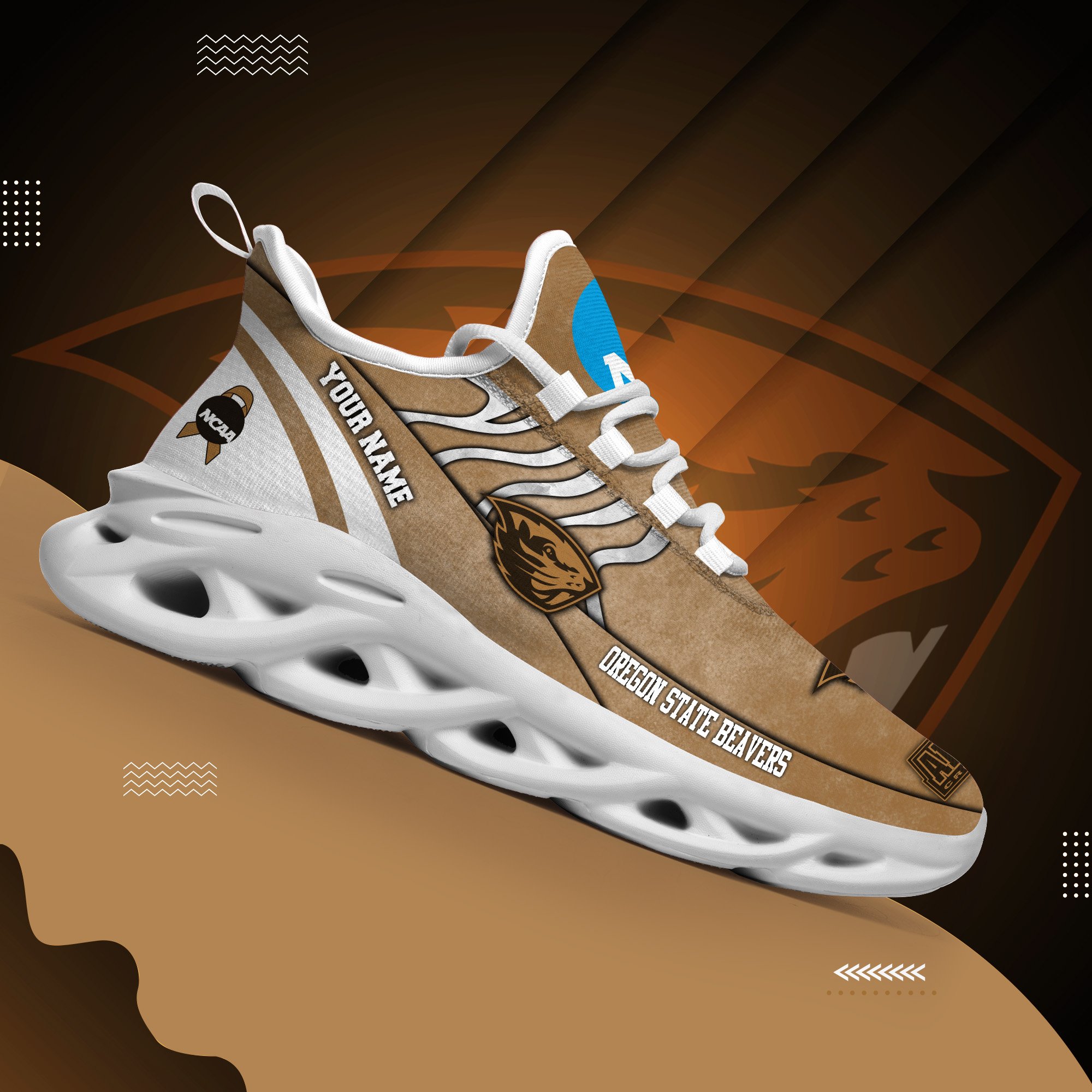 Oregon State Beavers Black Max Soul Shoes 2026 Versions Custom Your Name And Number 312