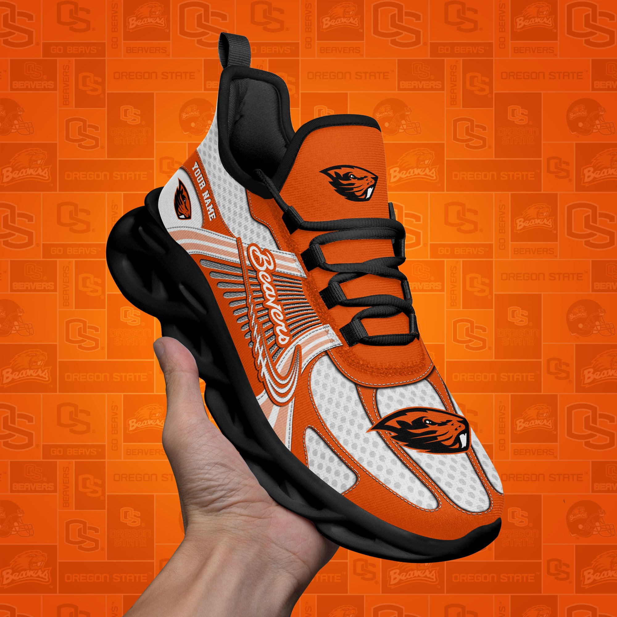 Oregon State Beavers Clunky Sneakers Custom Your Name, Sport Sneakers, Sport Gifts For Fan, Gifts For Him