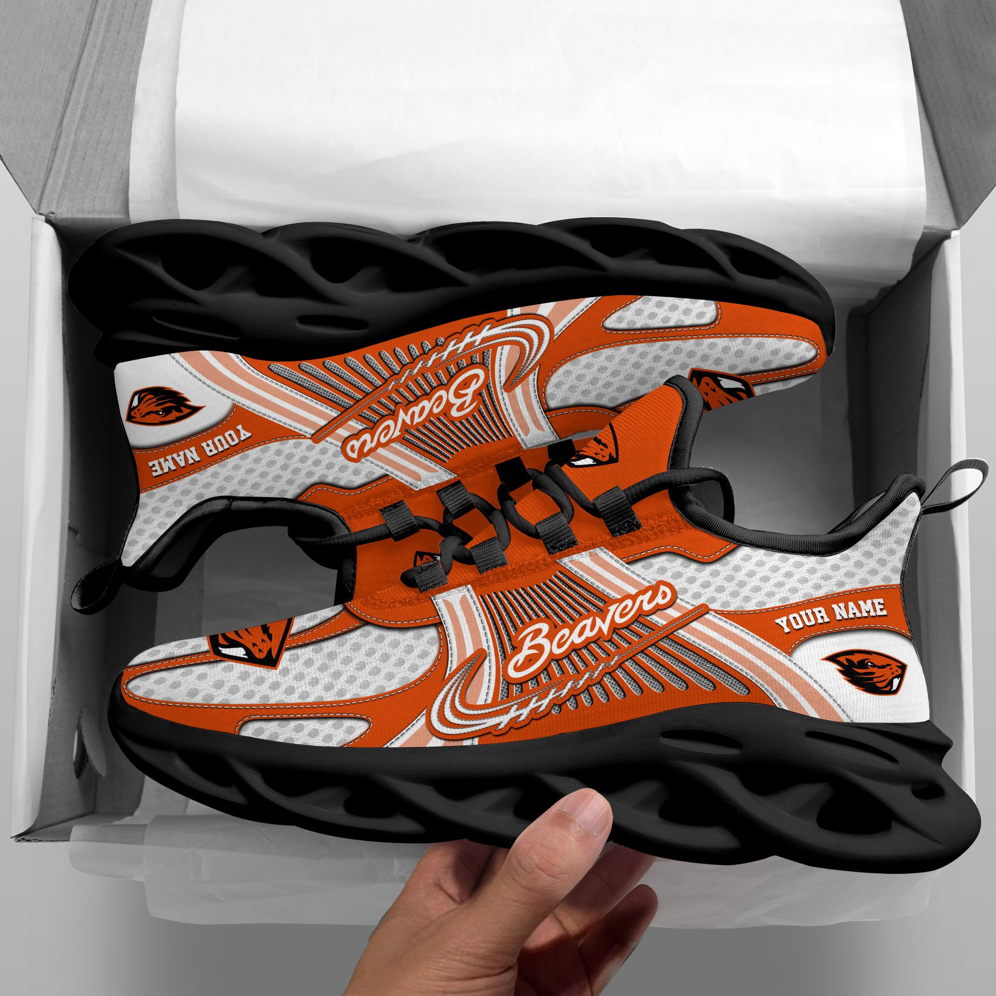 Oregon State Beavers Clunky Sneakers Custom Your Name, Sport Sneakers, Sport Gifts For Fan, Gifts For Him