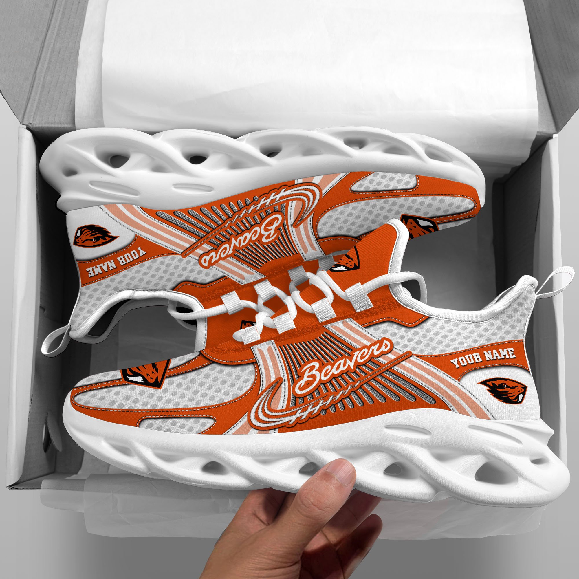 Oregon State Beavers Clunky Sneakers Custom Your Name, Sport Sneakers, Sport Gifts For Fan, Gifts For Him