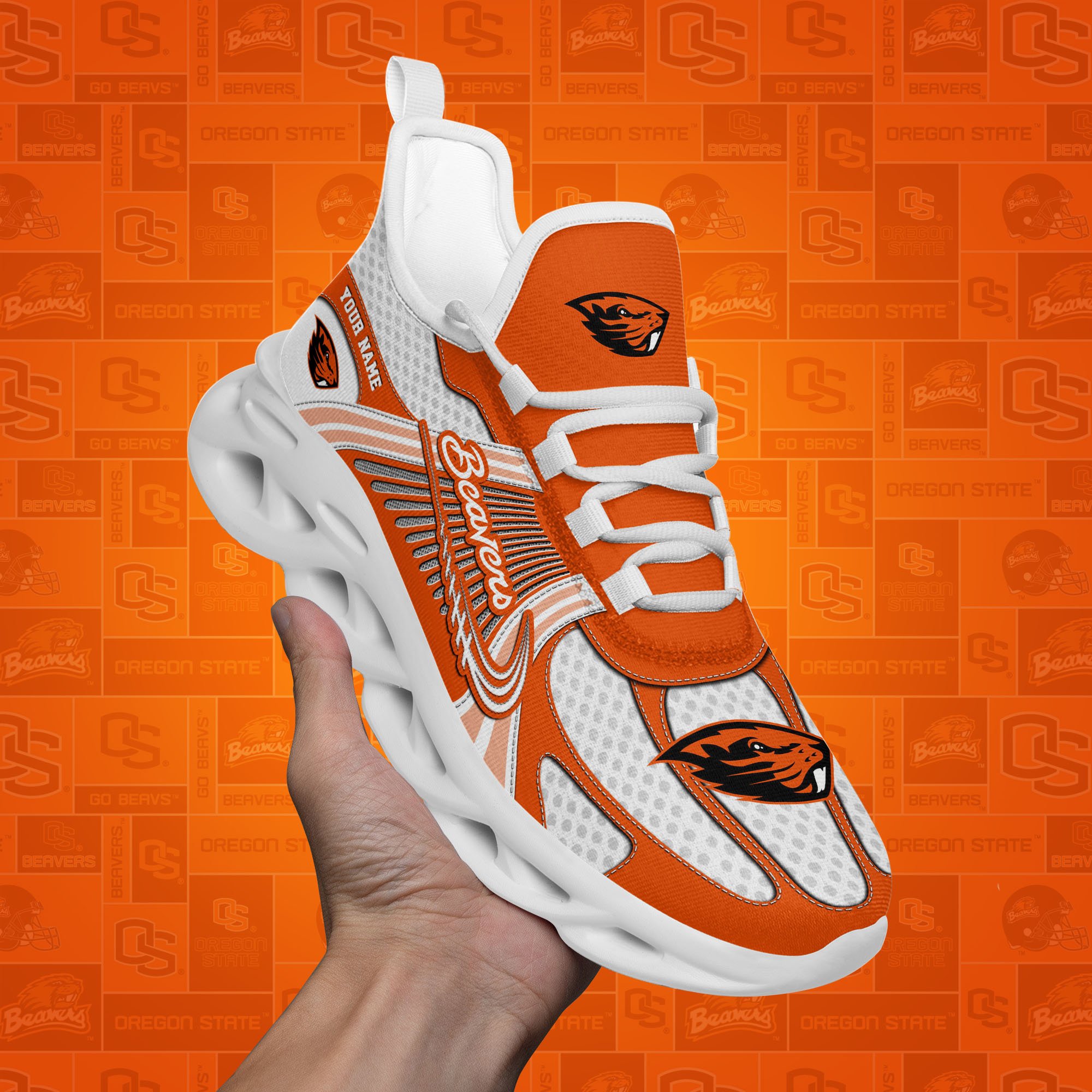 Oregon State Beavers Clunky Sneakers Custom Your Name, Sport Sneakers, Sport Gifts For Fan, Gifts For Him