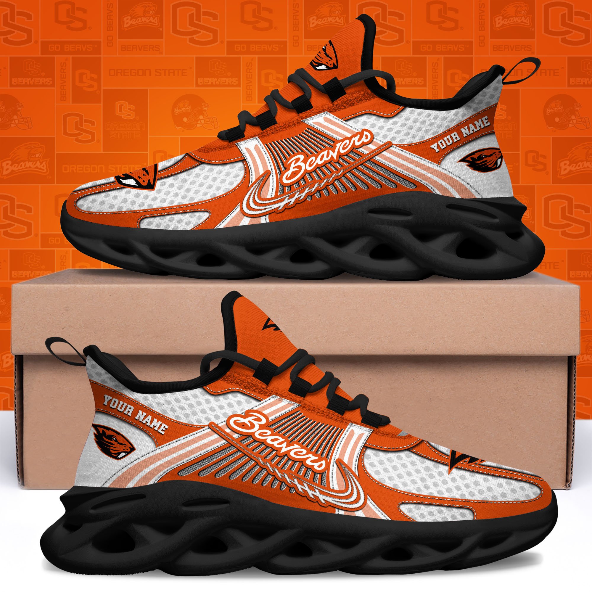 Oregon State Beavers Clunky Sneakers Custom Your Name, Sport Sneakers, Sport Gifts For Fan, Gifts For Him