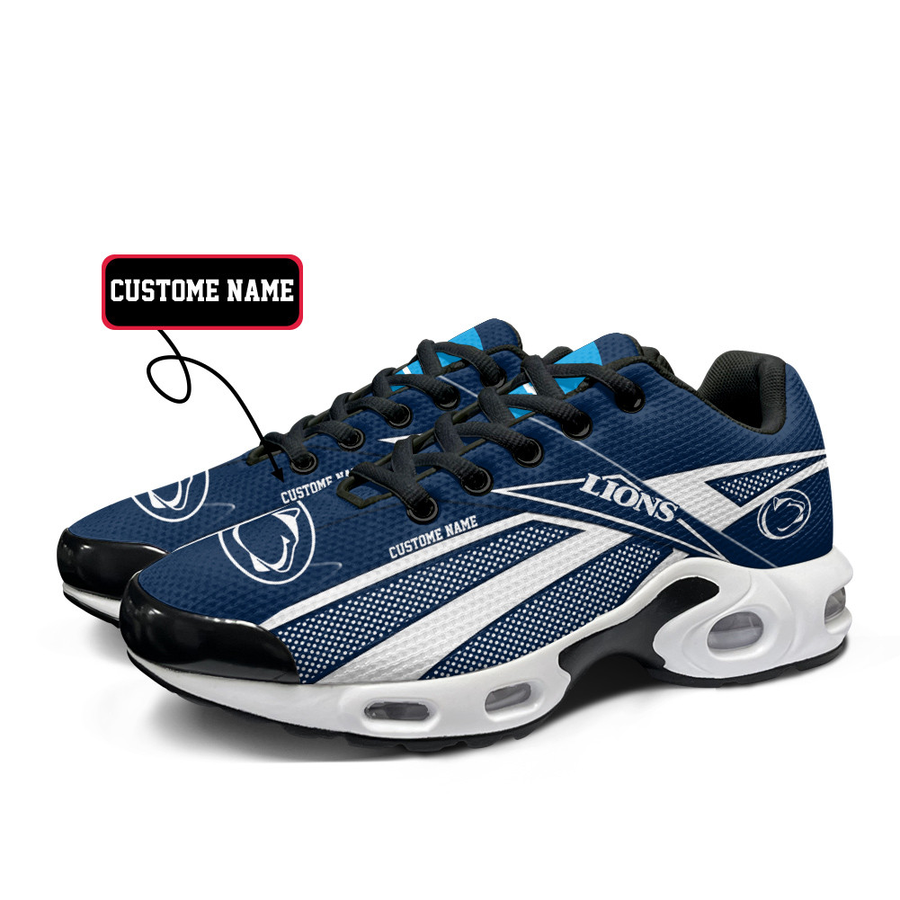 Penn State Nittany Lions Personalized Name Team Colors Supersonic Line Pattern TN Air Max Shoes Air Cushion Sneakers