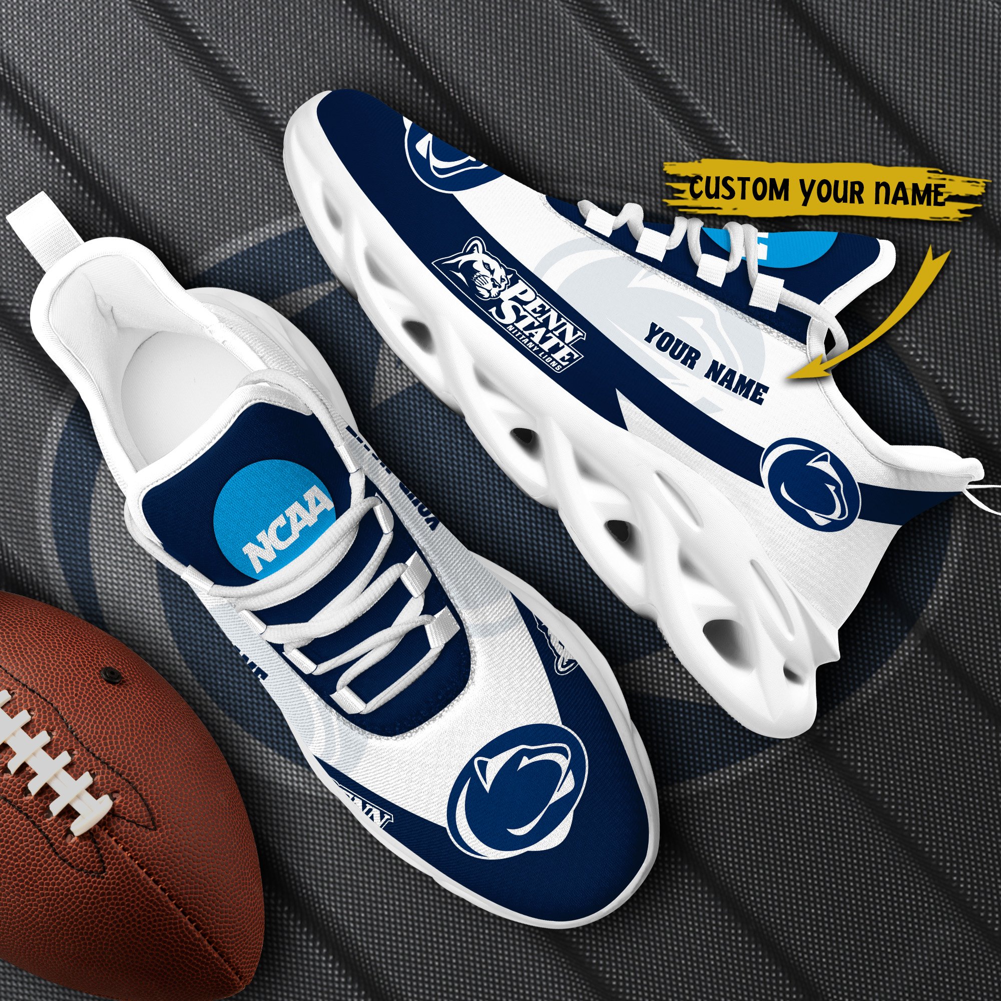 Penn State Nittany Lions White Max Soul Shoes 2026 Versions Custom Your Name, Sports Gift For Fan PH019