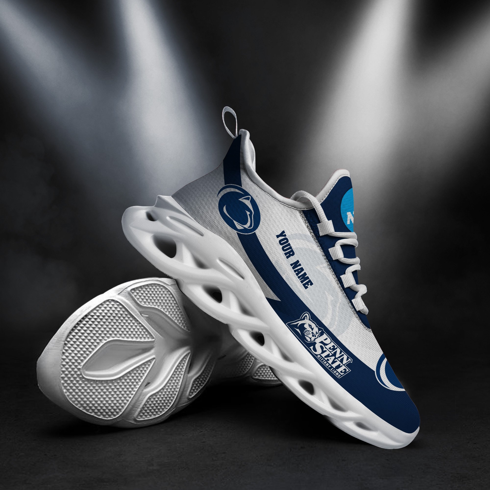 Penn State Nittany Lions White Max Soul Shoes 2026 Versions Custom Your Name, Sports Gift For Fan PH019