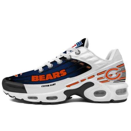 Personalized Chicago Bears Black And Team Color Stripes White TN Air Max Shoes Air Cushion Sneakers