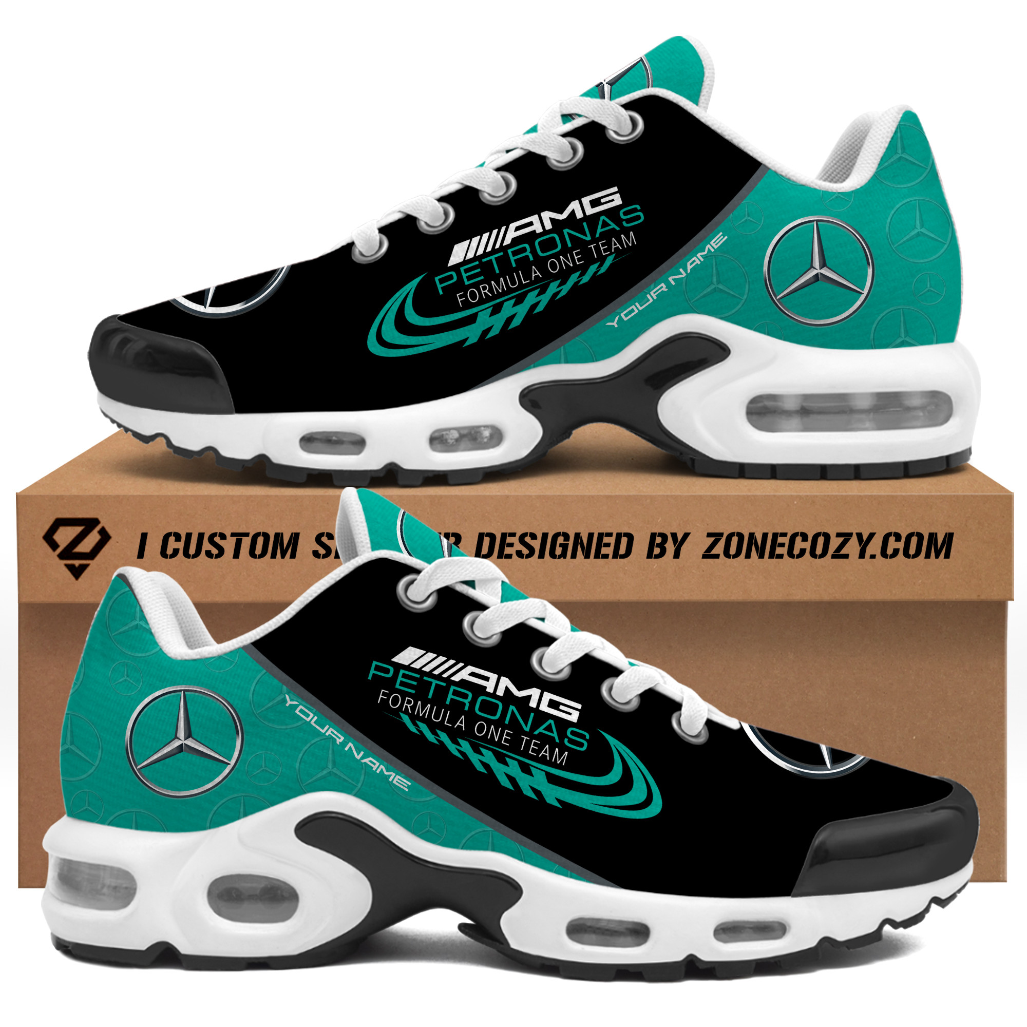 Personalized Mercedes Petronas Air Cushion Sneaker