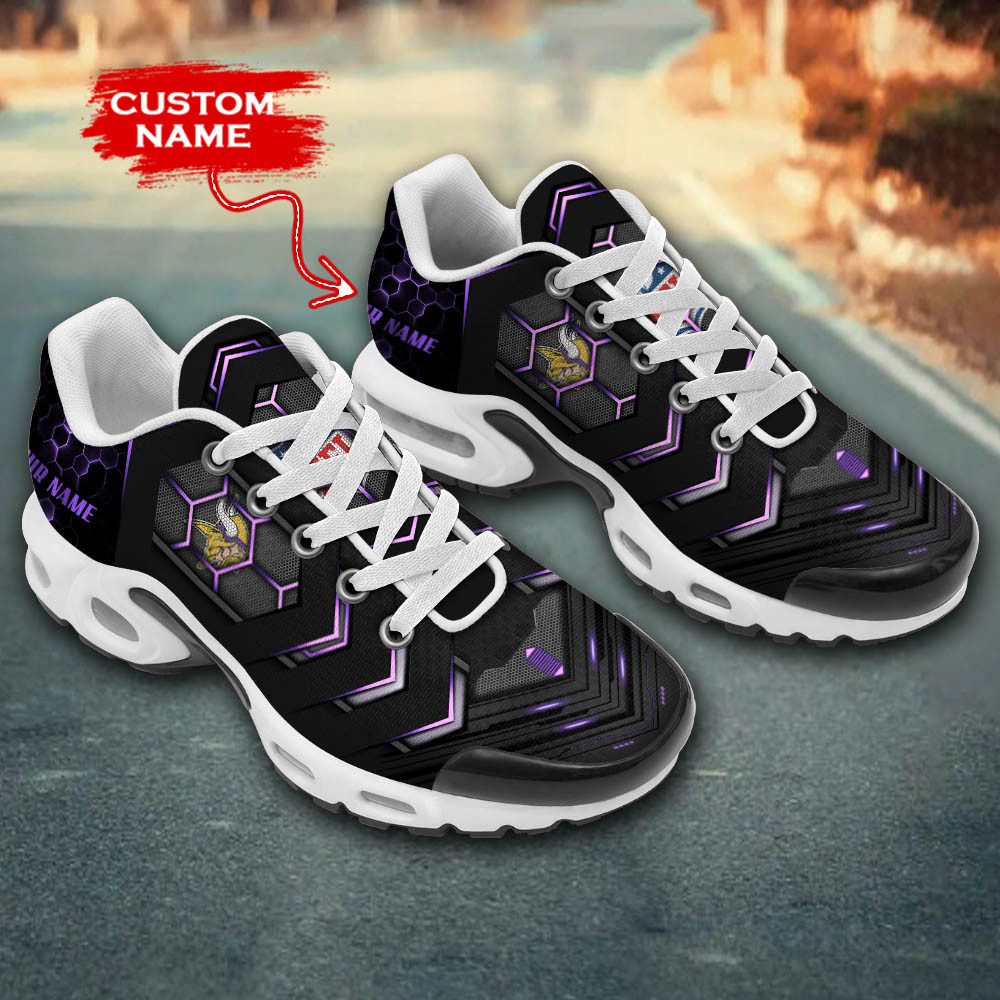 Personalized Minnesota Vikings Team Logo Team Neon Color TN Air Max Shoes Air Cushion Sneakers