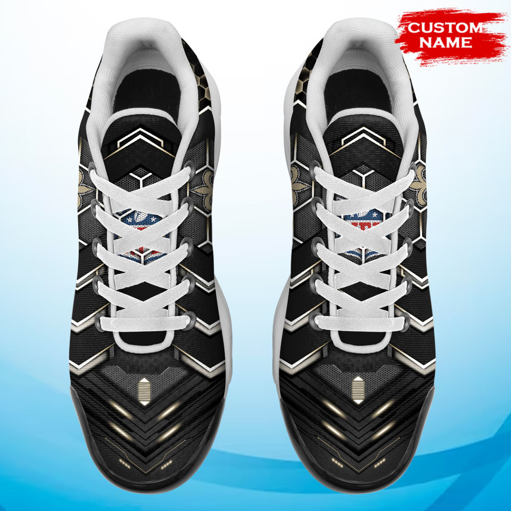 Personalized New Orleans Saints Team Logo Team Neon Color TN Air Max Shoes Air Cushion Sneakers