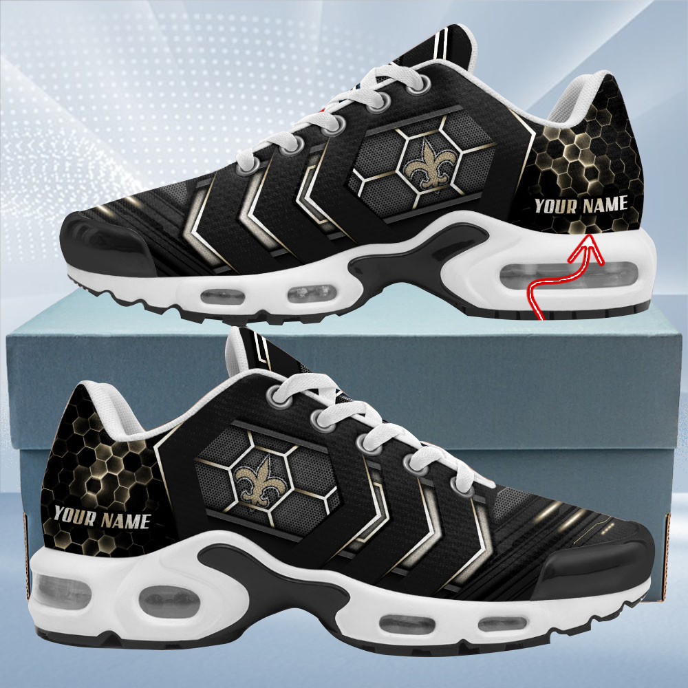 Personalized New Orleans SaintsTeam Logo Team Neon Color TN Air Max Shoes Air Cushion Sneakers