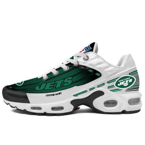 Personalized New York Jets Black And Team Color Stripes White TN Air Max Shoes Air Cushion Sneakers
