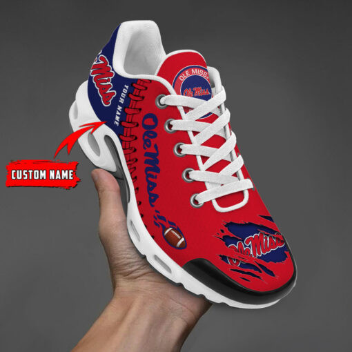 Personalized Ole Miss Rebels Team Logo Rugby Ball Pattern TN Air Max Shoes Air Cushion Sneakers