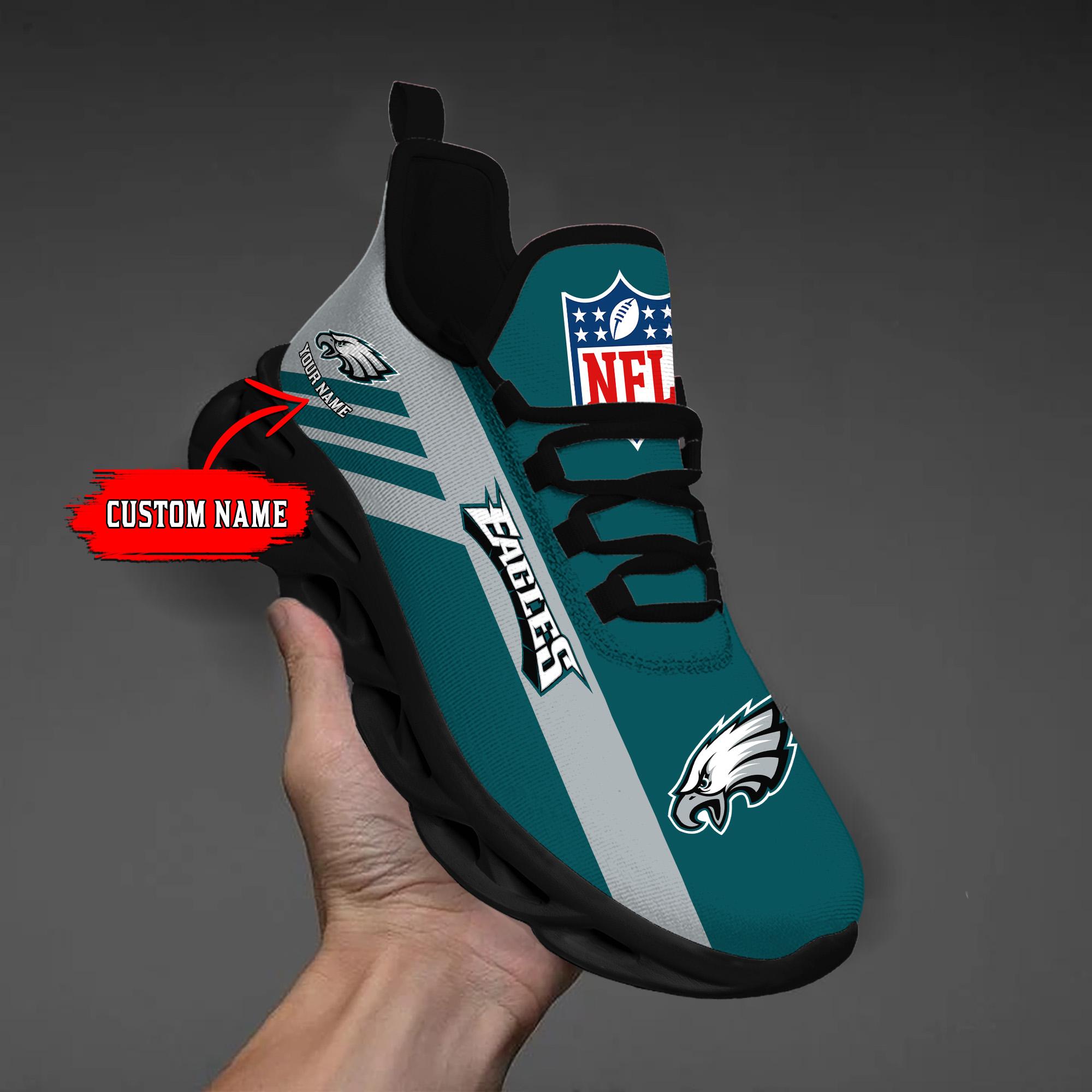 Philadelphia Eagles Black Max Soul Shoes 2026 Versions Custom Name 635