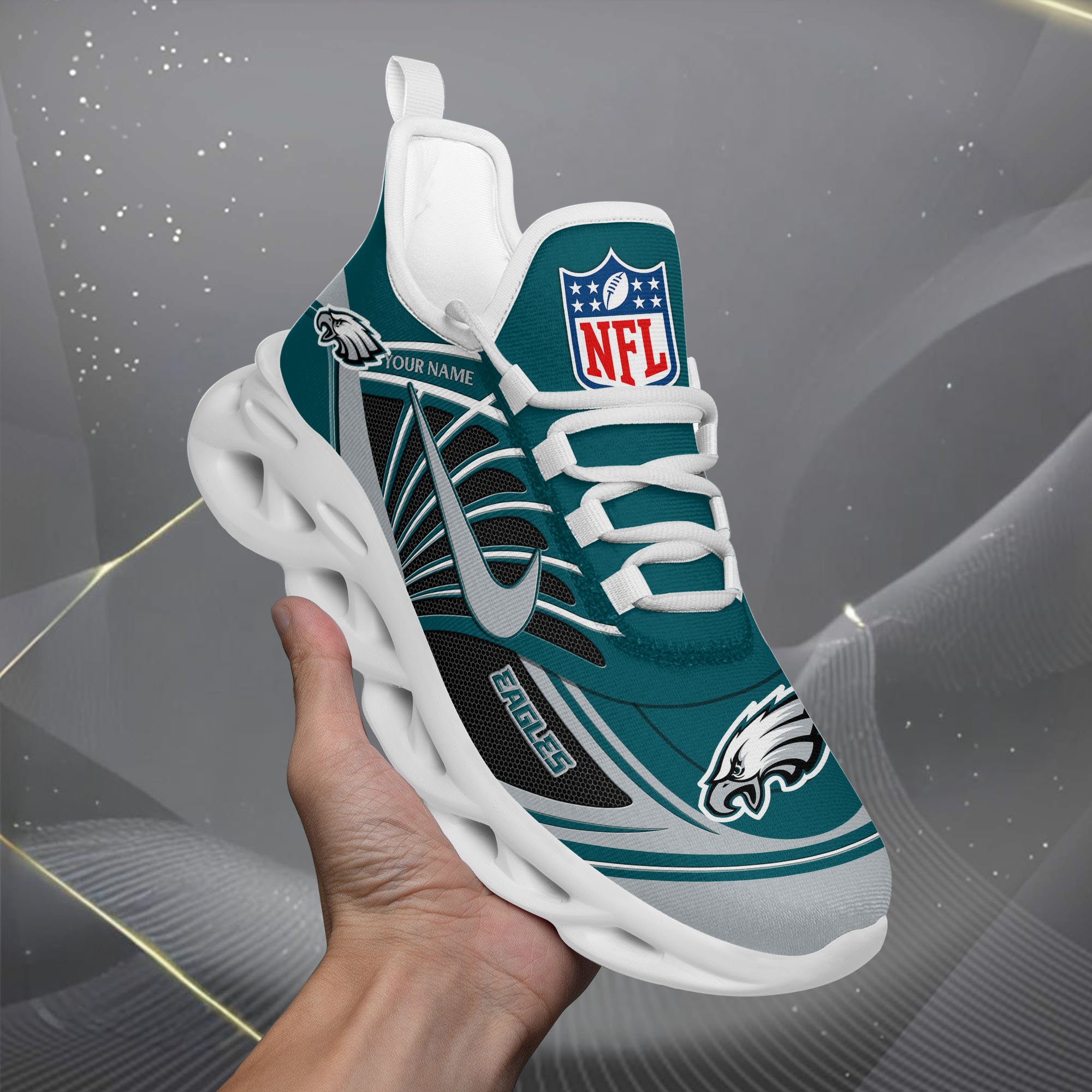 Philadelphia Eagles Black Max Soul Shoes 2026 Versions Custom Name 898