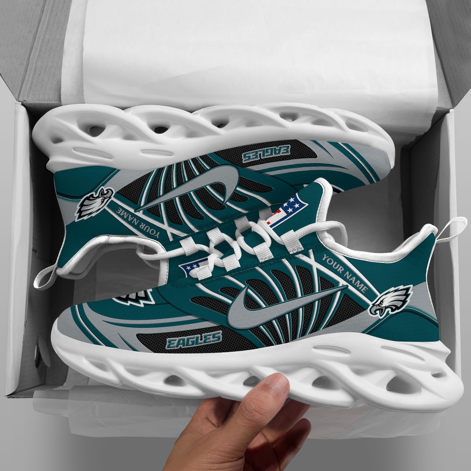 Philadelphia Eagles Black Max Soul Shoes 2026 Versions Custom Name 898