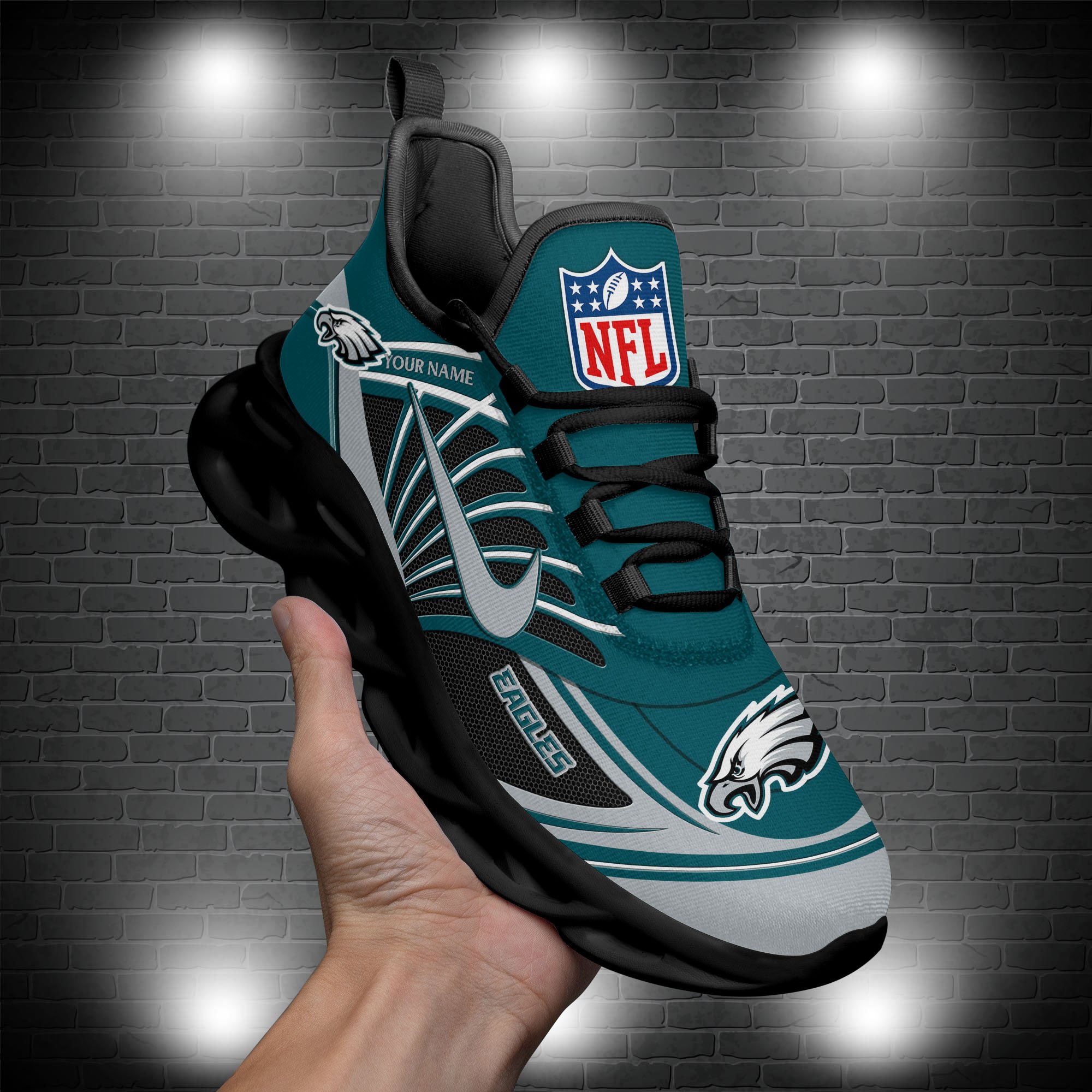 Philadelphia Eagles Black Max Soul Shoes 2026 Versions Custom Name 898