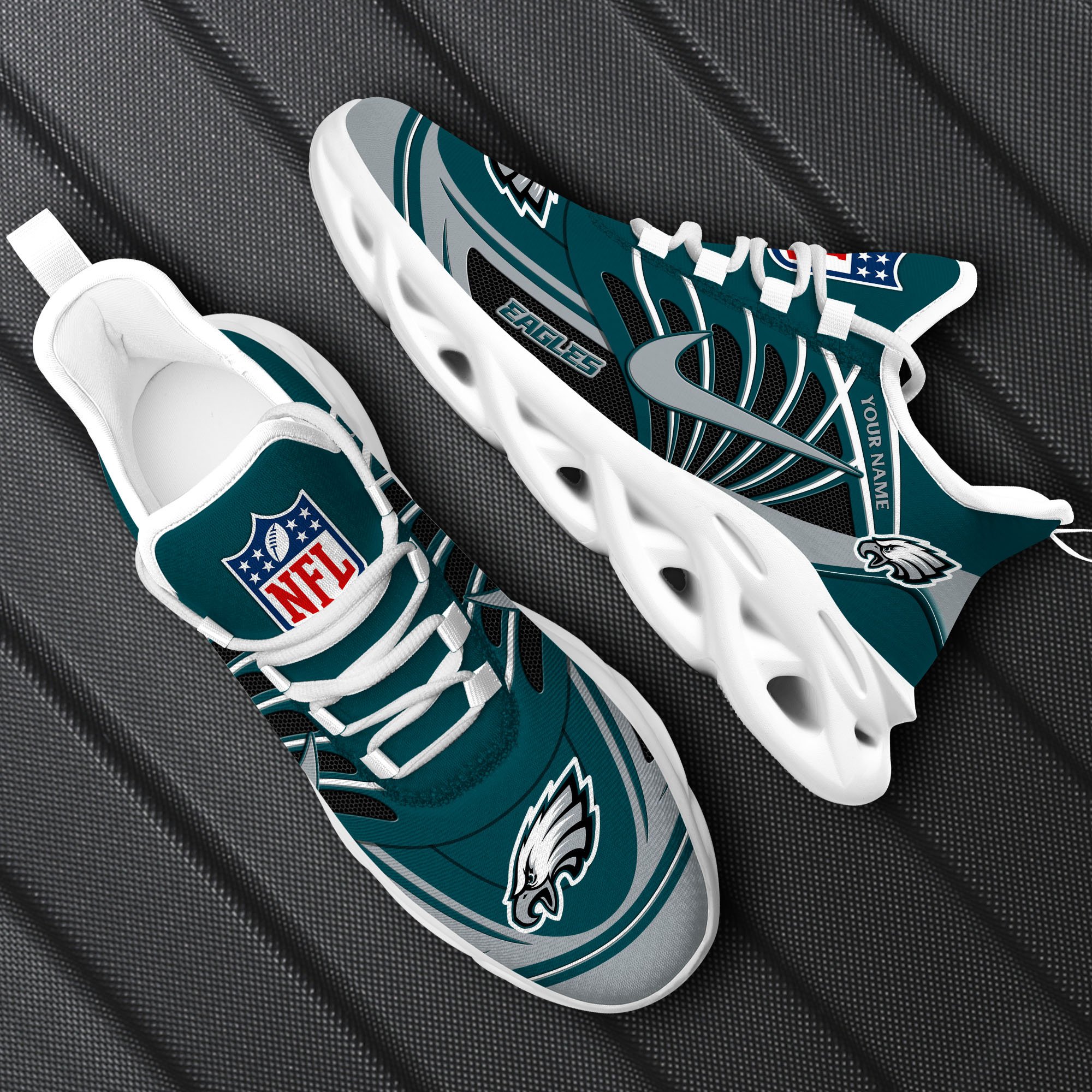 Philadelphia Eagles Black Max Soul Shoes 2026 Versions Custom Name 898