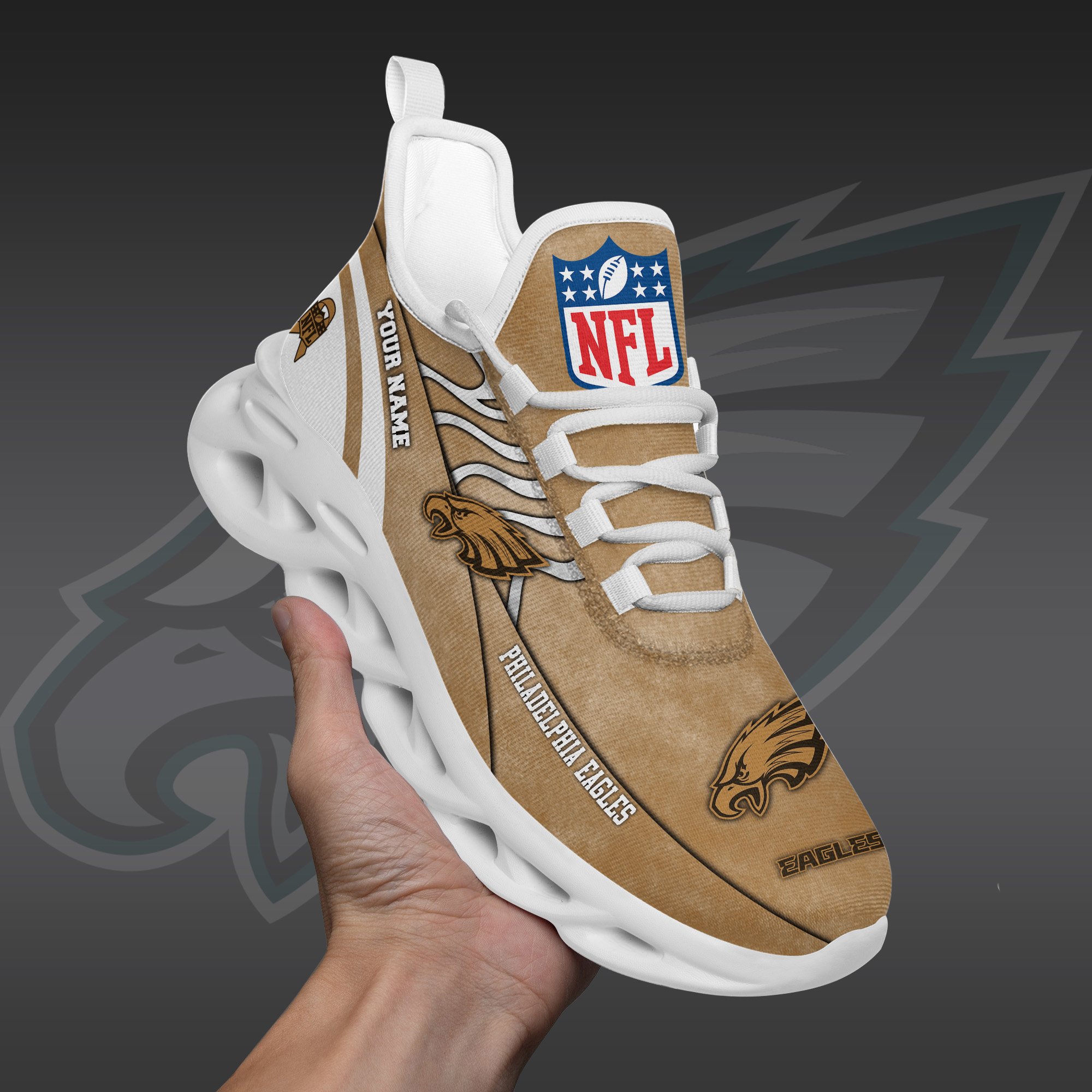 Philadelphia Eagles Black Max Soul Shoes 2026 Versions Custom Your Name And Number 264