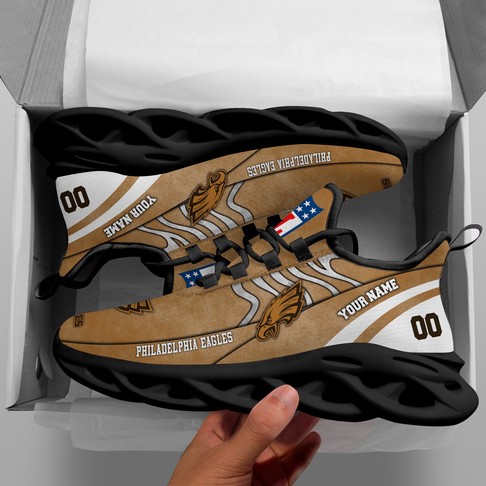 Philadelphia Eagles Black Max Soul Shoes 2026 Versions Custom Your Name And Number 264