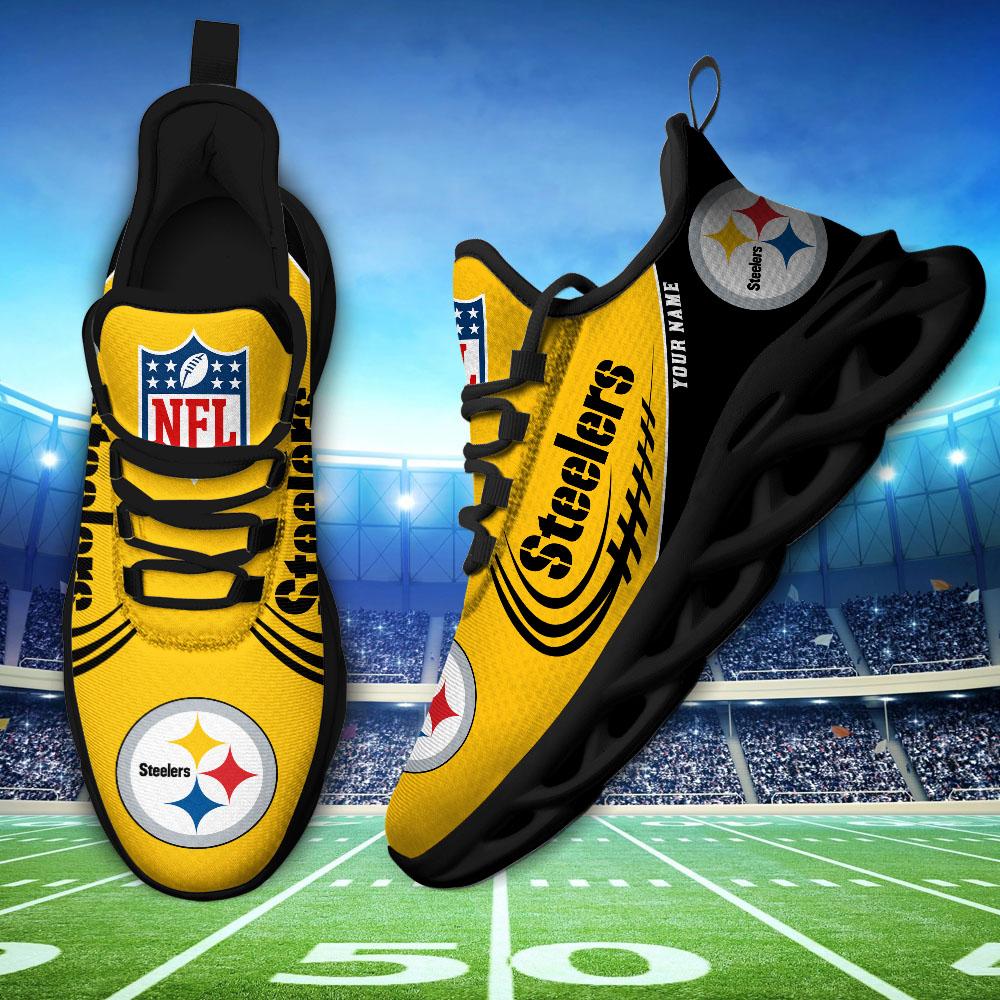Pittsburgh Steelers Black Max Soul Shoes 2026 Versions Custom Name 630