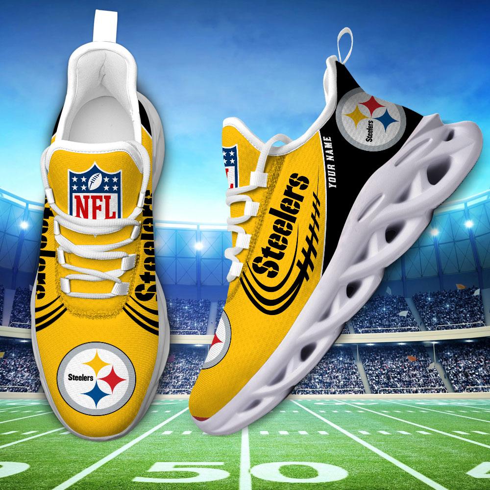 Pittsburgh Steelers Black Max Soul Shoes 2026 Versions Custom Name 630