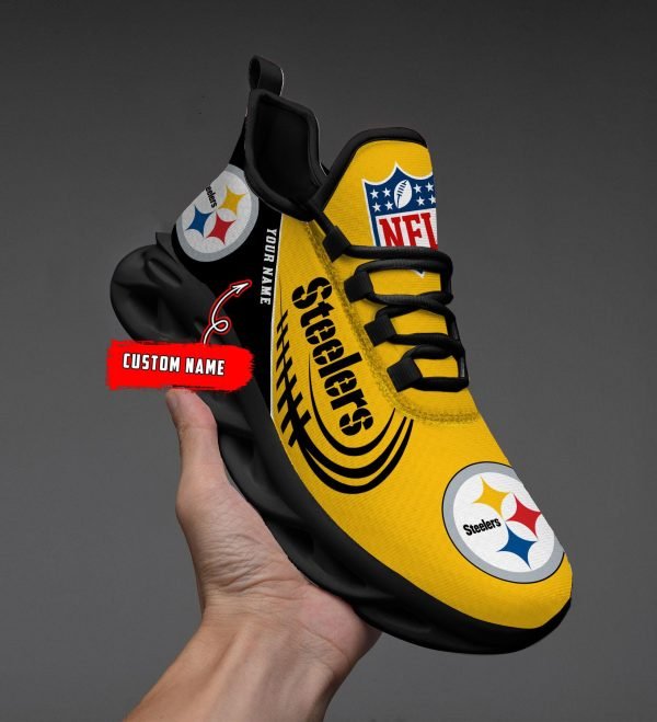 Pittsburgh Steelers Black Max Soul Shoes 2026 Versions Custom Name 630