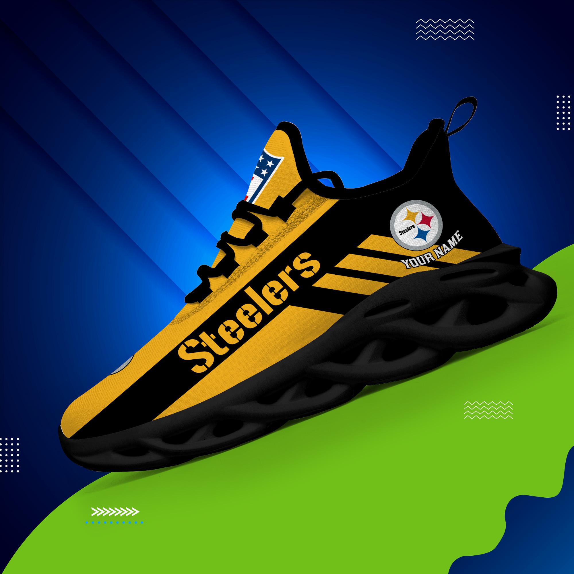 Pittsburgh Steelers Black Max Soul Shoes 2026 Versions Custom Name 635