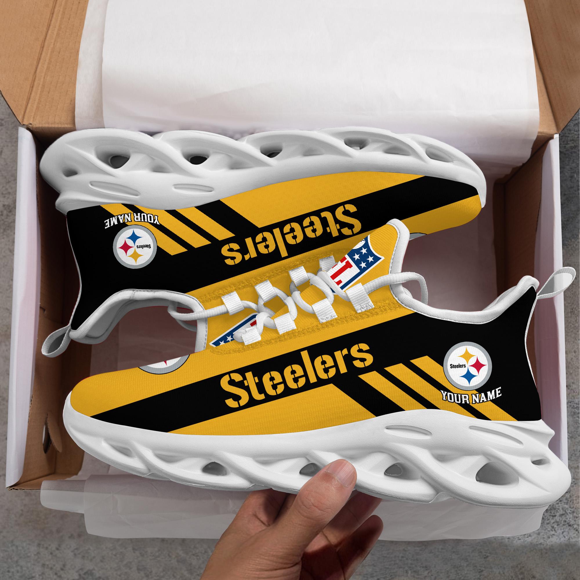 Pittsburgh Steelers Black Max Soul Shoes 2026 Versions Custom Name 635