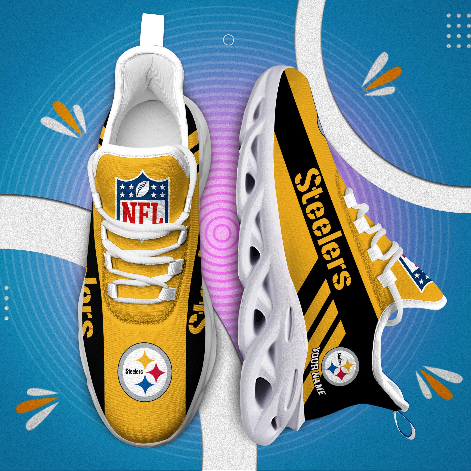 Pittsburgh Steelers Black Max Soul Shoes 2026 Versions Custom Name 635