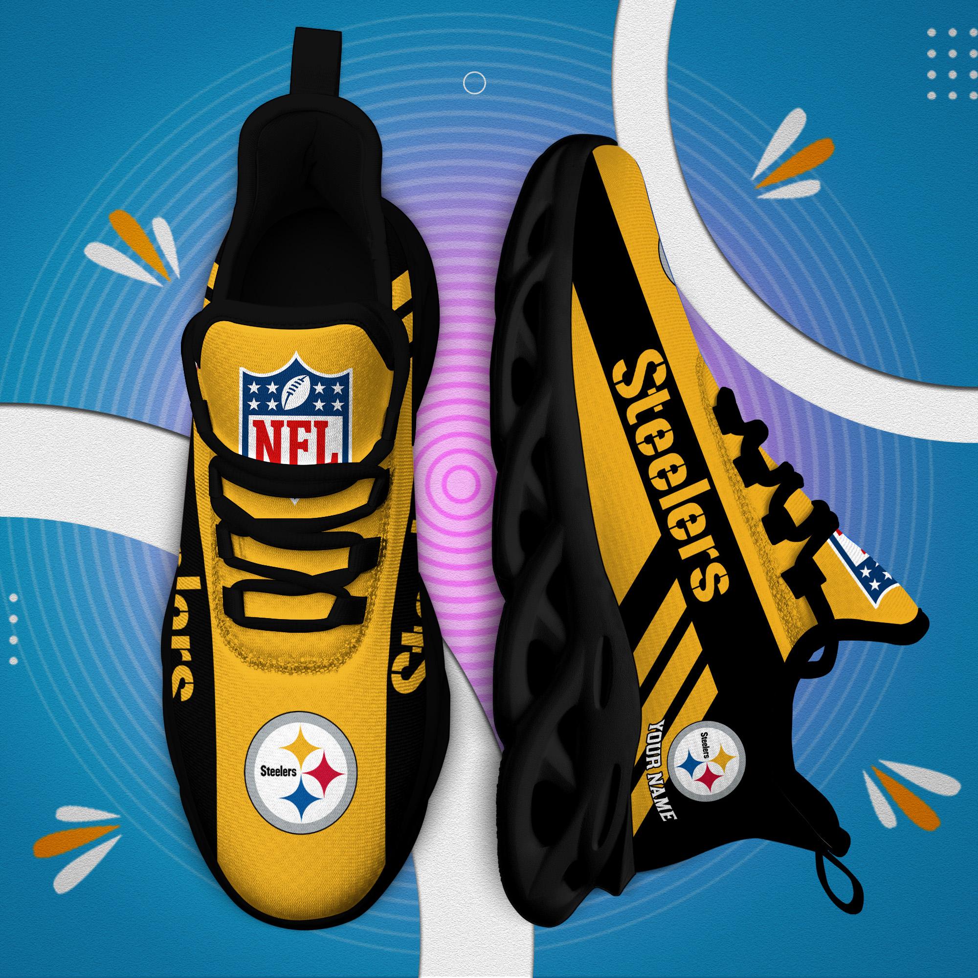Pittsburgh Steelers Black Max Soul Shoes 2026 Versions Custom Name 635