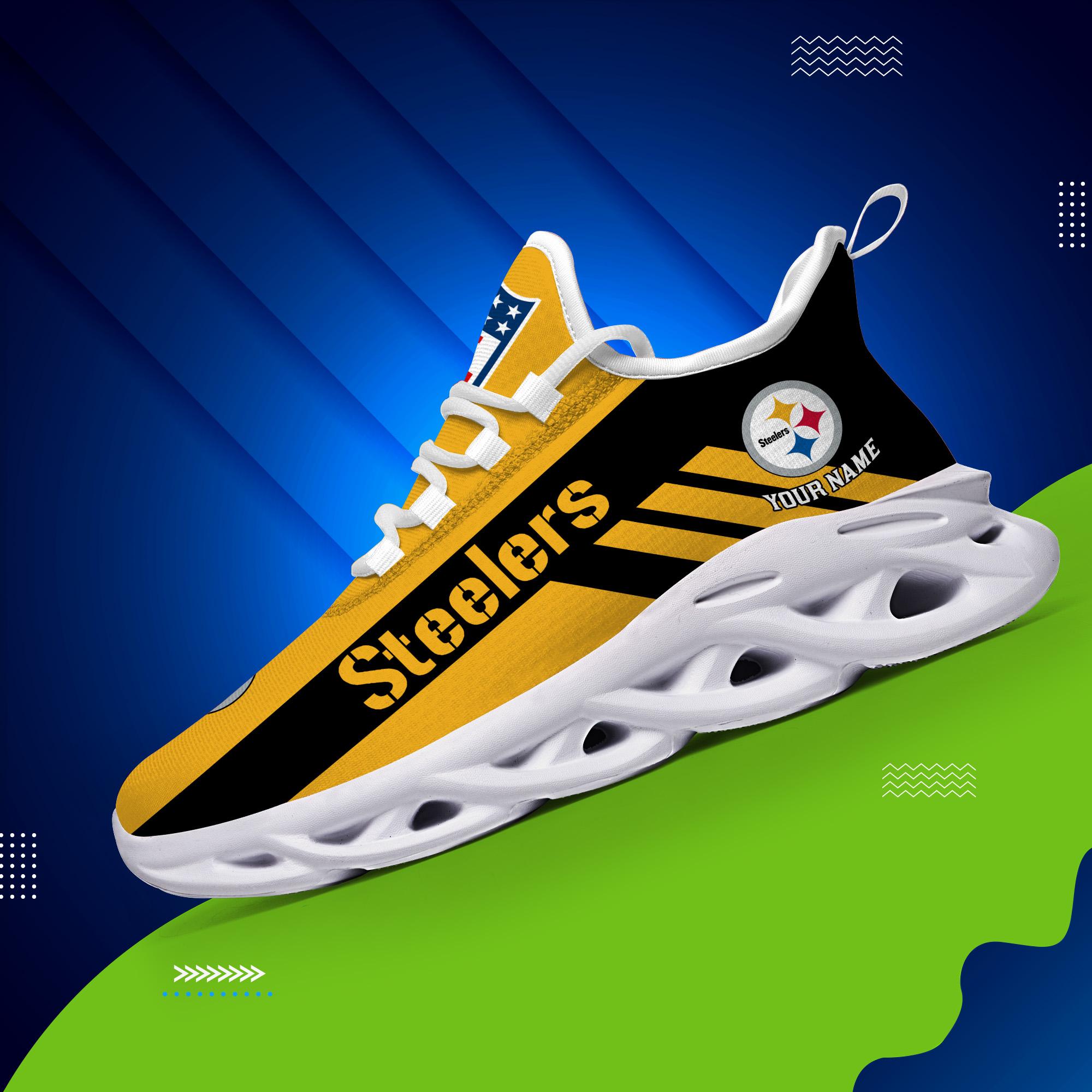 Pittsburgh Steelers Black Max Soul Shoes 2026 Versions Custom Name 635