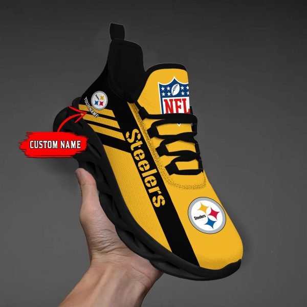 Pittsburgh Steelers Black Max Soul Shoes 2026 Versions Custom Name 635