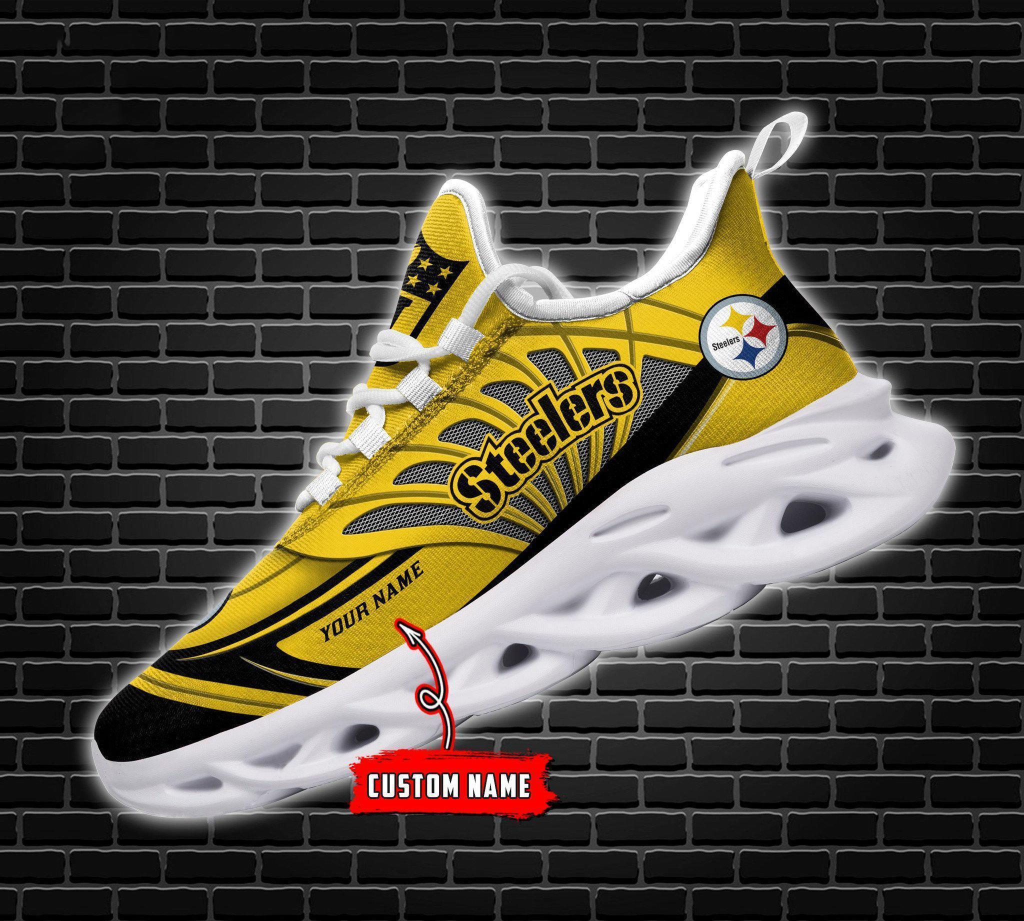 Pittsburgh Steelers Black Max Soul Shoes 2026 Versions Custom Name 637