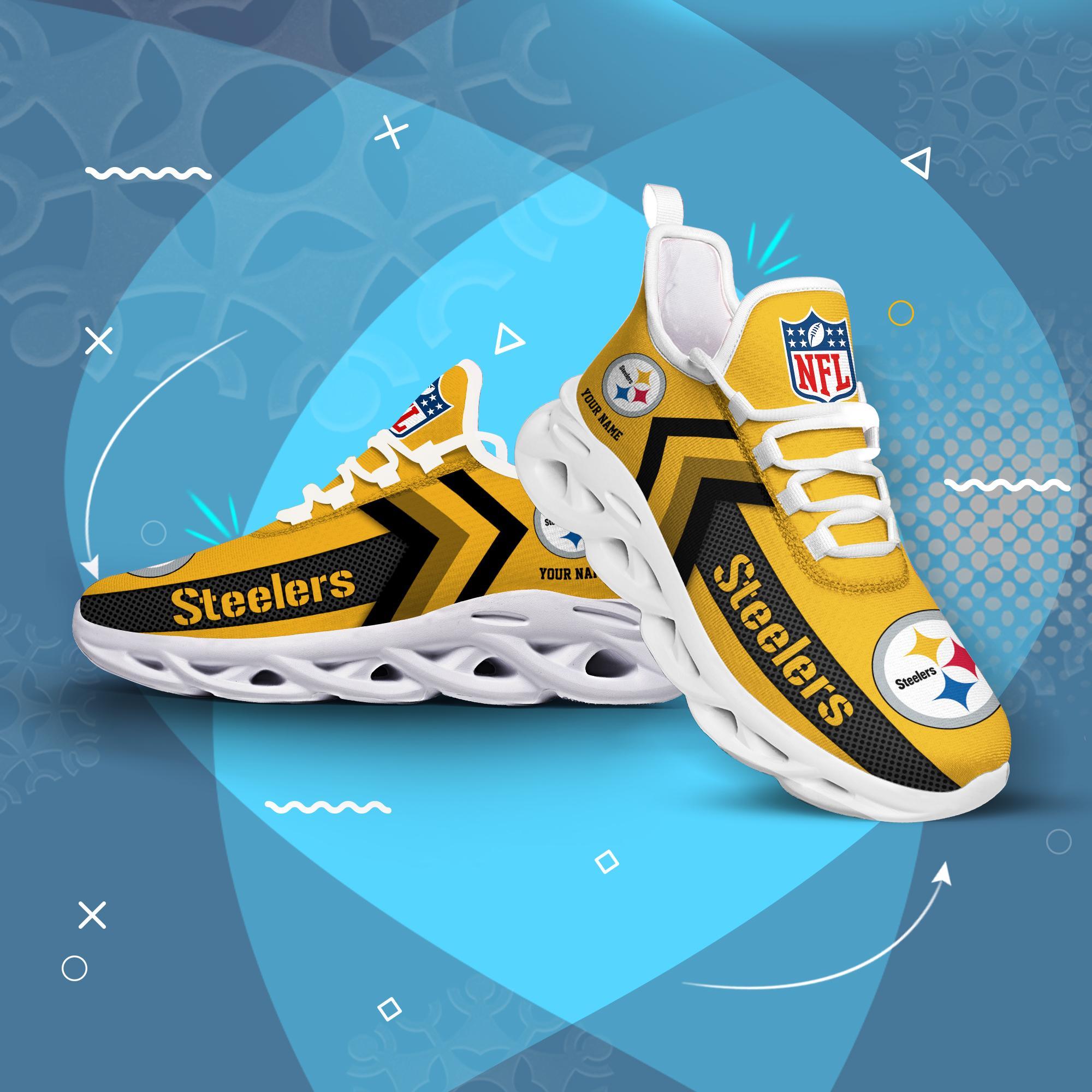Pittsburgh Steelers Black Max Soul Shoes 2026 Versions Custom Name 638