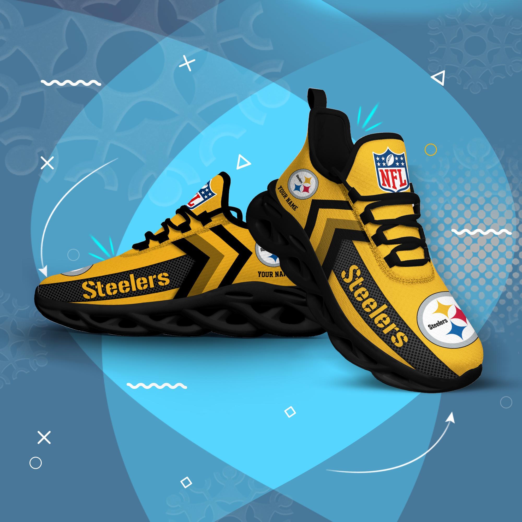 Pittsburgh Steelers Black Max Soul Shoes 2026 Versions Custom Name 638
